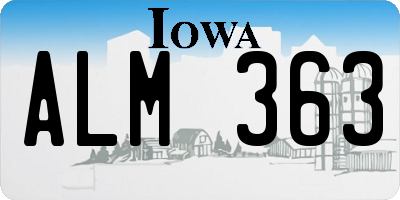 IA license plate ALM363