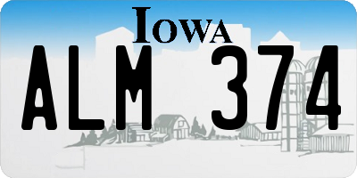 IA license plate ALM374