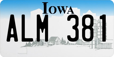 IA license plate ALM381