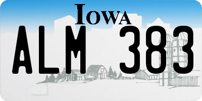 IA license plate ALM383