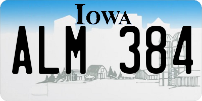 IA license plate ALM384