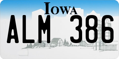 IA license plate ALM386