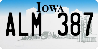 IA license plate ALM387