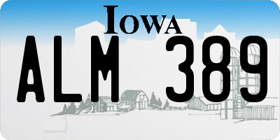 IA license plate ALM389