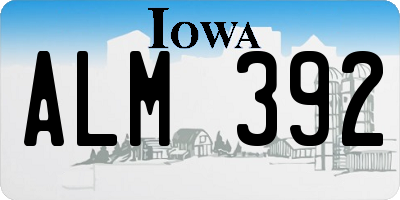 IA license plate ALM392