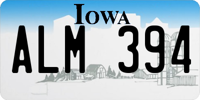 IA license plate ALM394