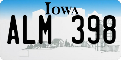 IA license plate ALM398