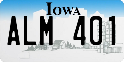 IA license plate ALM401