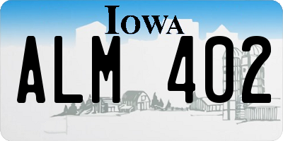 IA license plate ALM402