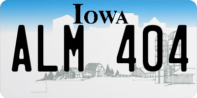 IA license plate ALM404