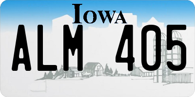 IA license plate ALM405