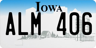 IA license plate ALM406