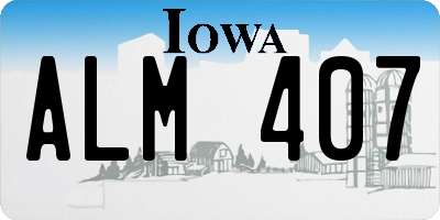 IA license plate ALM407