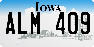 IA license plate ALM409