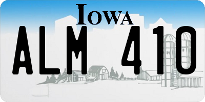 IA license plate ALM410