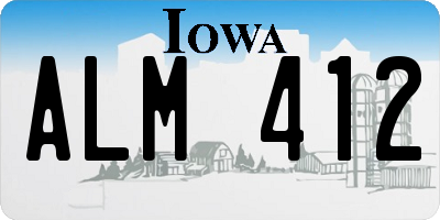 IA license plate ALM412