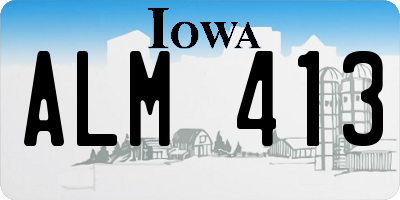 IA license plate ALM413