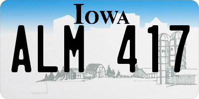 IA license plate ALM417