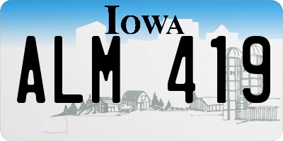 IA license plate ALM419