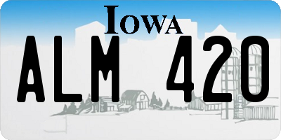 IA license plate ALM420