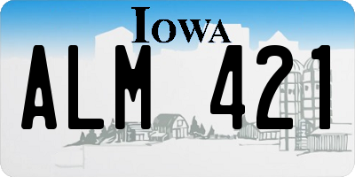 IA license plate ALM421