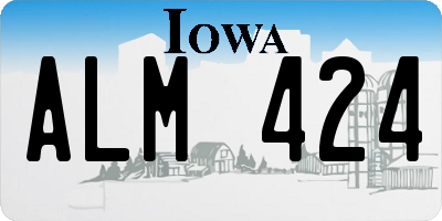 IA license plate ALM424