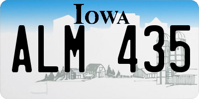 IA license plate ALM435