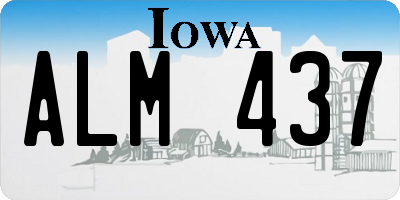 IA license plate ALM437