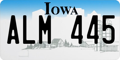 IA license plate ALM445