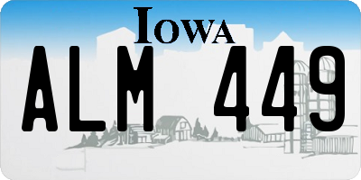 IA license plate ALM449