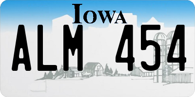 IA license plate ALM454