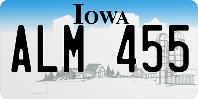 IA license plate ALM455