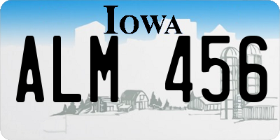 IA license plate ALM456