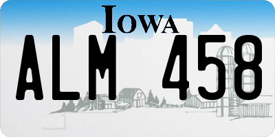 IA license plate ALM458