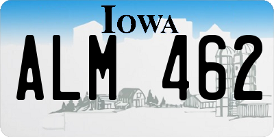 IA license plate ALM462