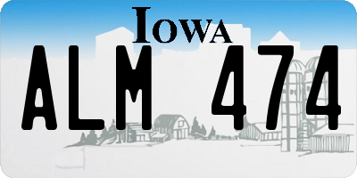 IA license plate ALM474