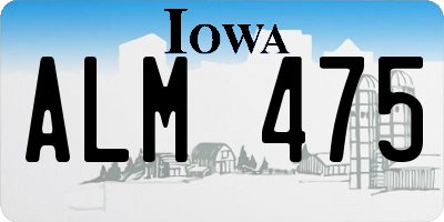 IA license plate ALM475