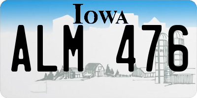 IA license plate ALM476