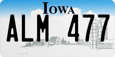 IA license plate ALM477