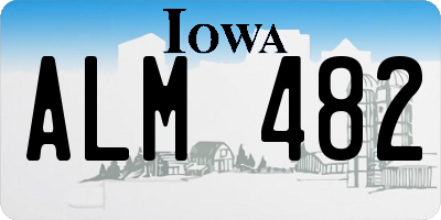IA license plate ALM482