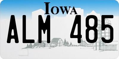 IA license plate ALM485