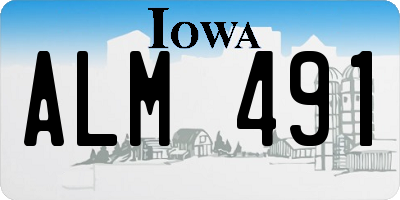 IA license plate ALM491