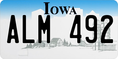 IA license plate ALM492