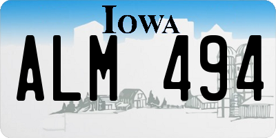 IA license plate ALM494