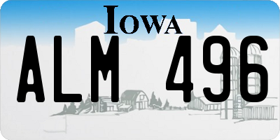 IA license plate ALM496