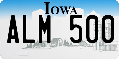 IA license plate ALM500