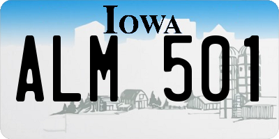 IA license plate ALM501