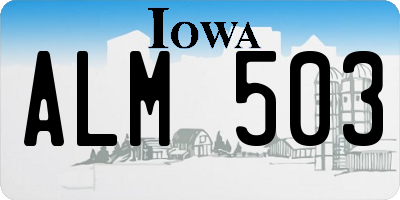 IA license plate ALM503