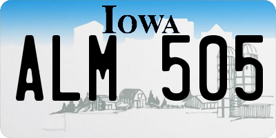 IA license plate ALM505