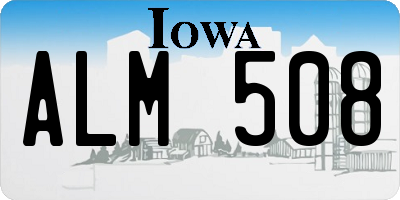 IA license plate ALM508